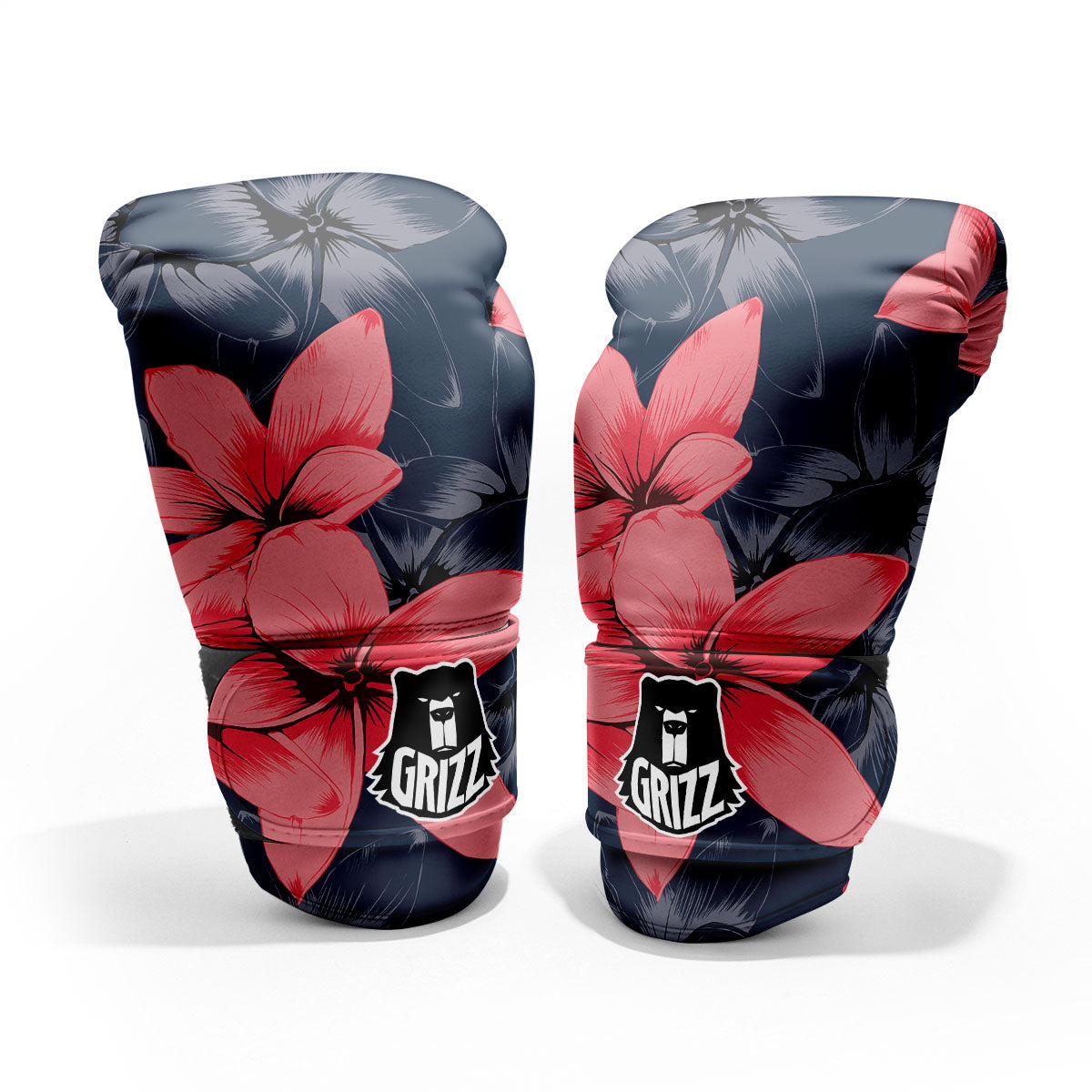 Plumeria Flower Pink Print Sparring Gloves-grizzshop