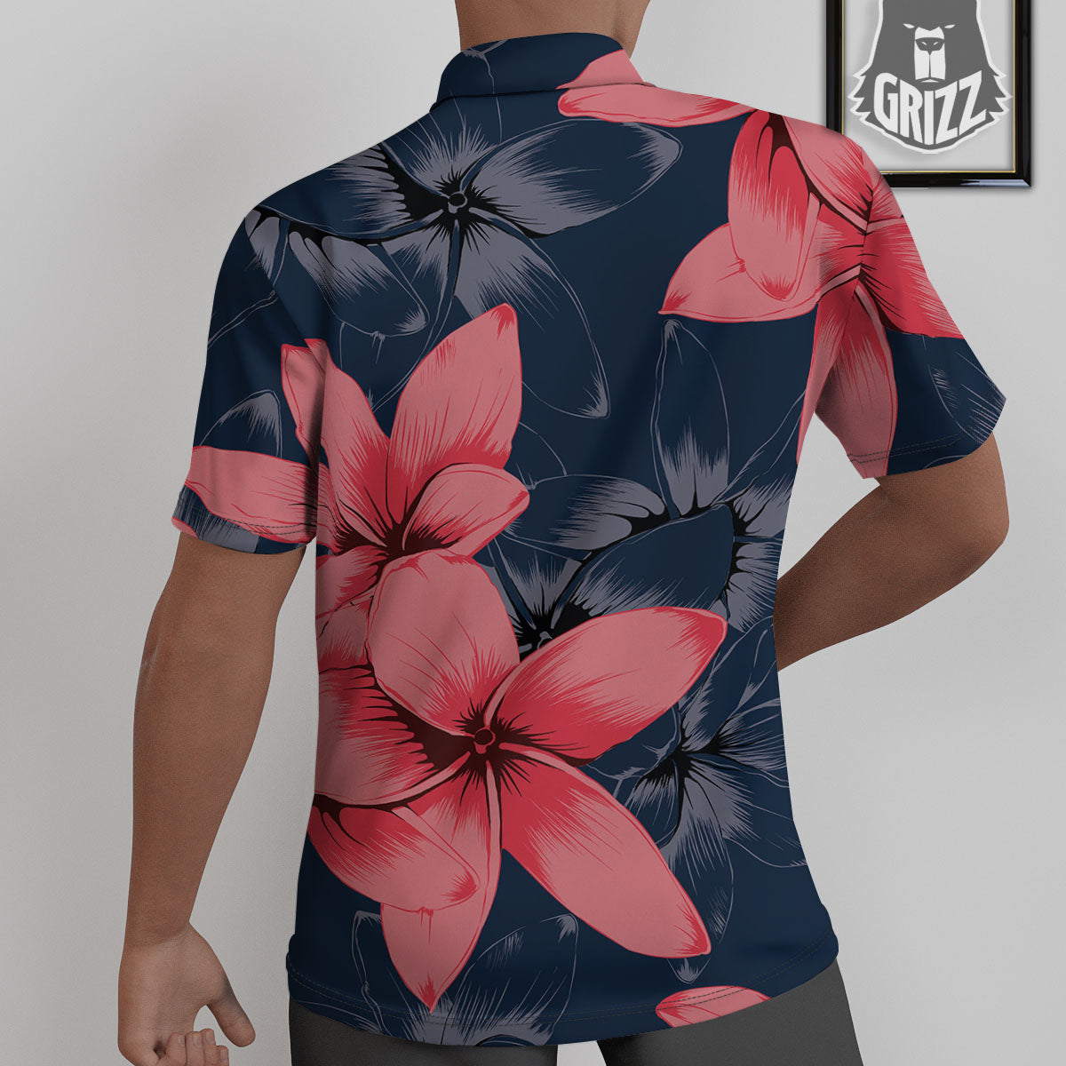 Plumeria Flower Pink Print Untucked Shirts-grizzshop