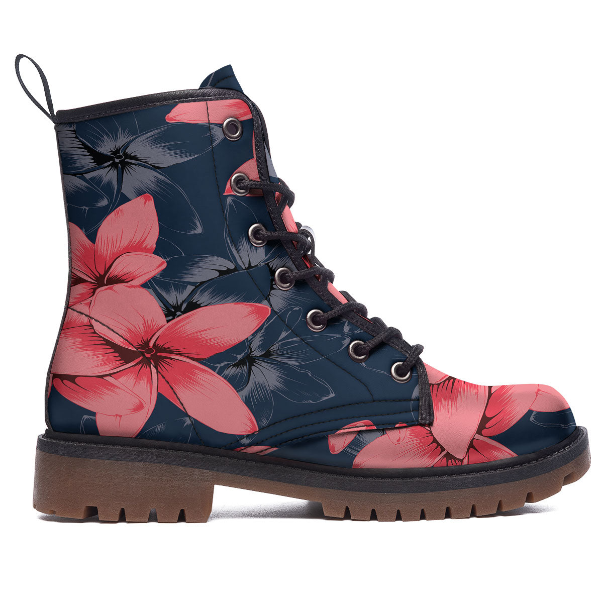 Plumeria Flower Pink Print Work Boots-grizzshop