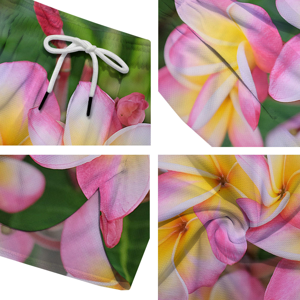 Plumeria Flower Yellow And Pink Print Men's Running Shorts-grizzshop