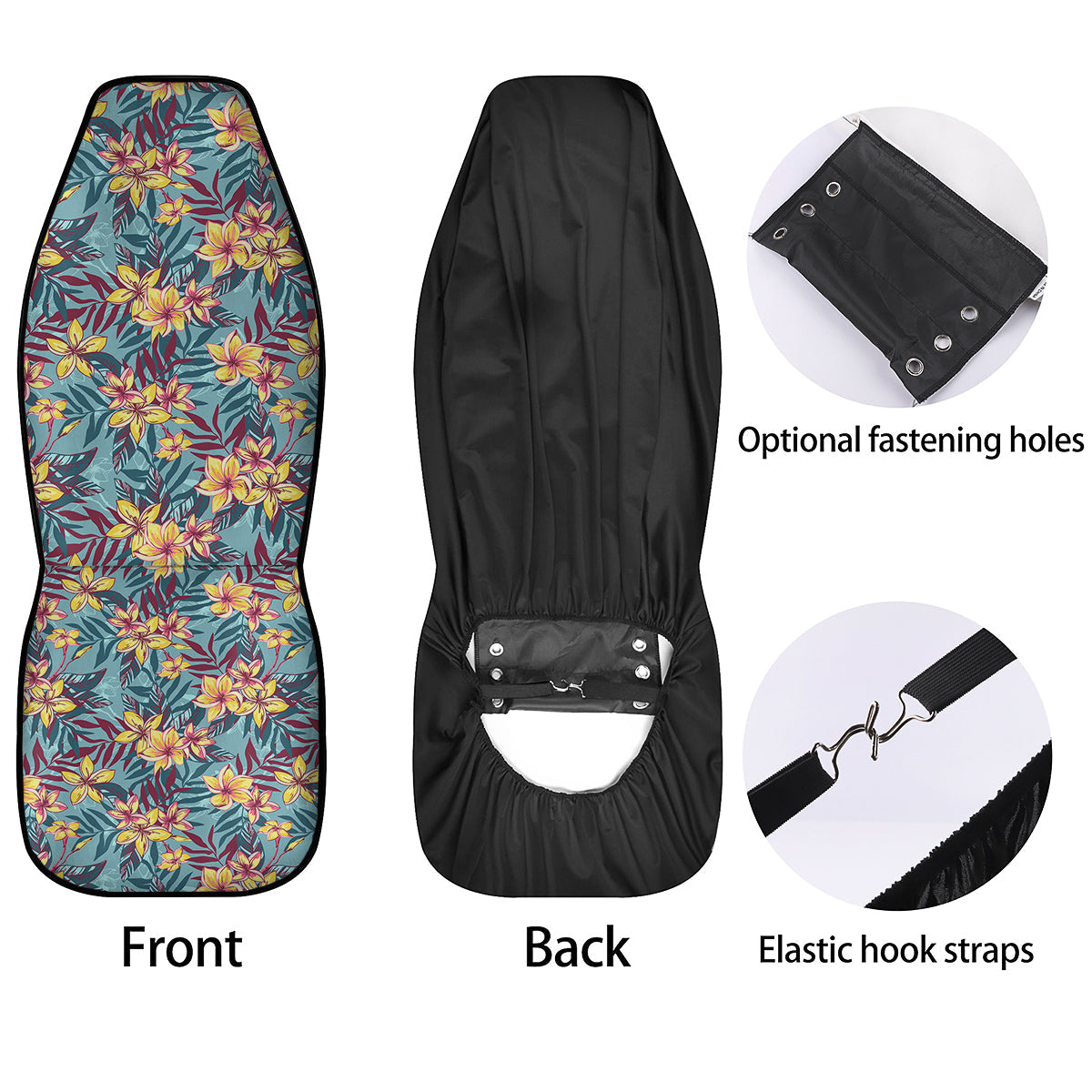 Plumeria Frangipani Tropical Print Pattern Car Seat Covers-grizzshop