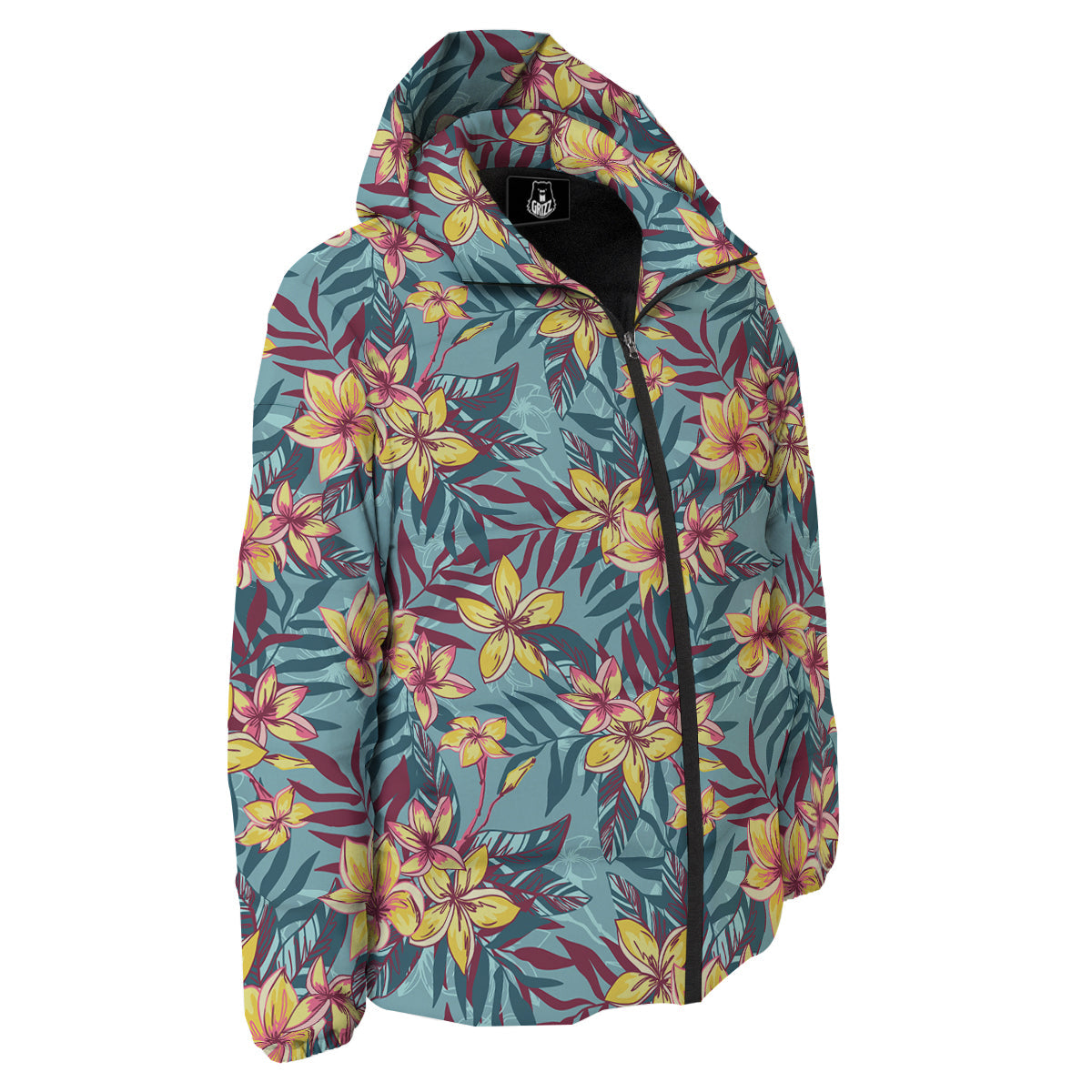 Plumeria Frangipani Tropical Print Pattern Down Jacket-grizzshop