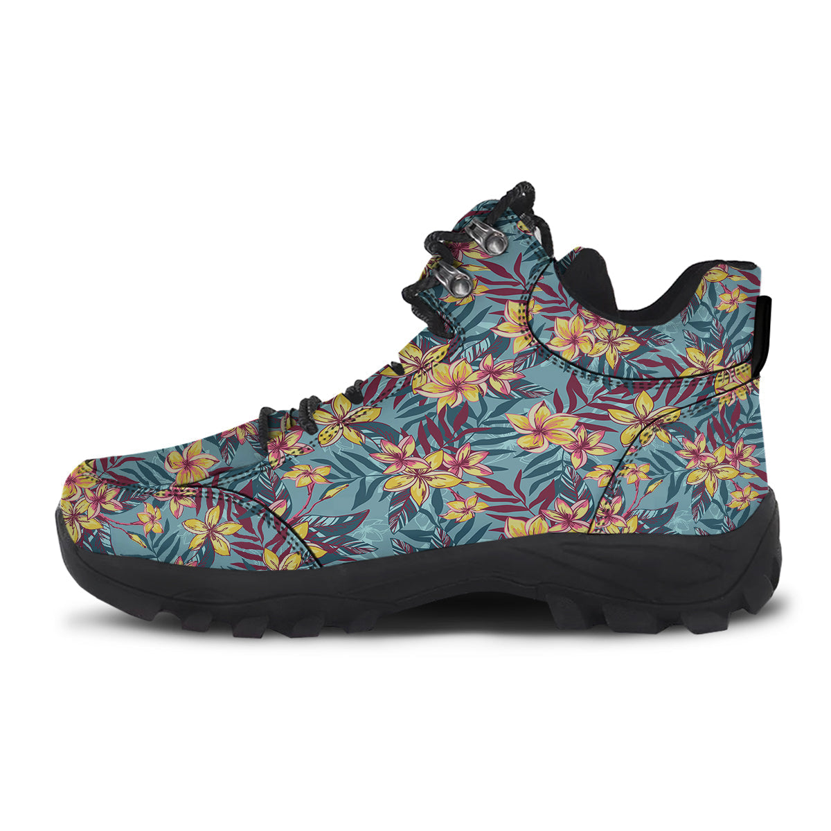 Plumeria Frangipani Tropical Print Pattern Hiking Shoes-grizzshop