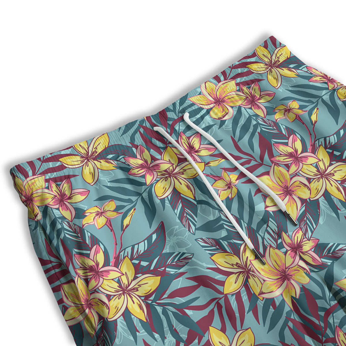 Plumeria Frangipani Tropical Print Pattern Men's Athletic Shorts-grizzshop