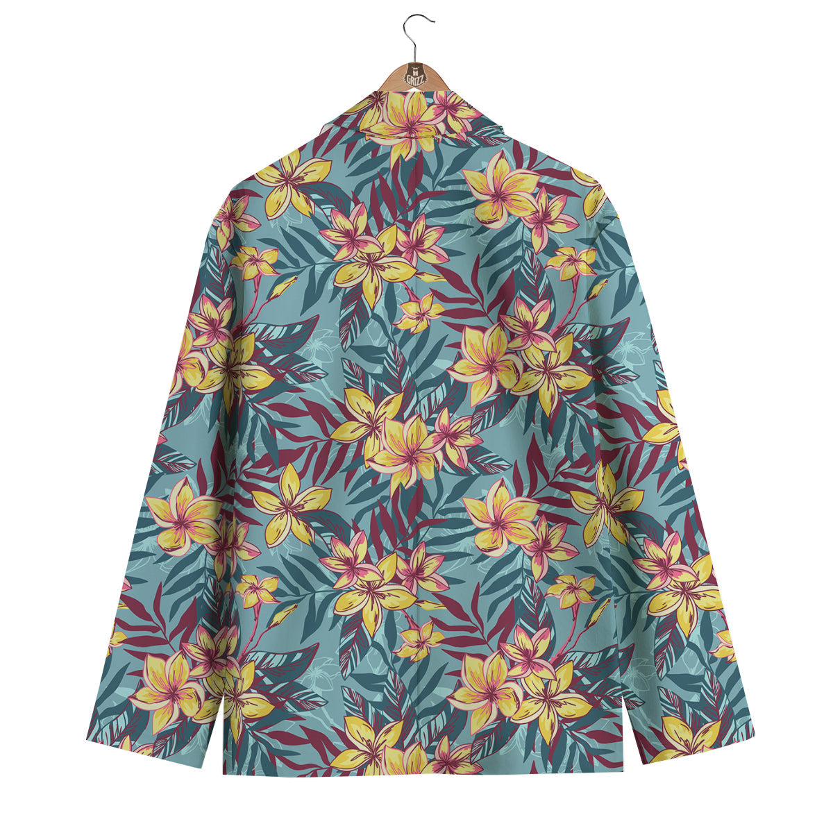 Plumeria Frangipani Tropical Print Pattern Men's Blazer-grizzshop