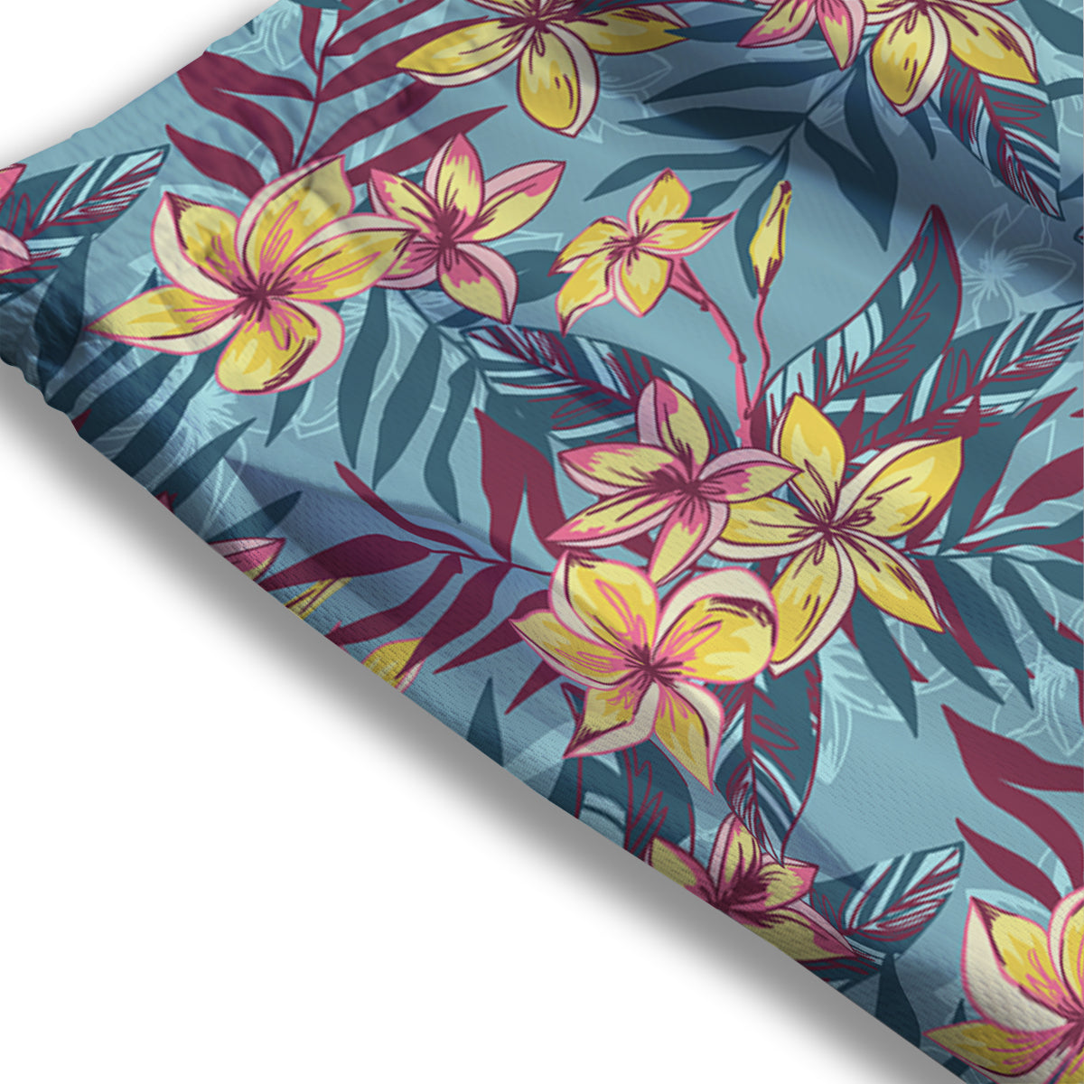Plumeria Frangipani Tropical Print Pattern Mesh Shorts-grizzshop
