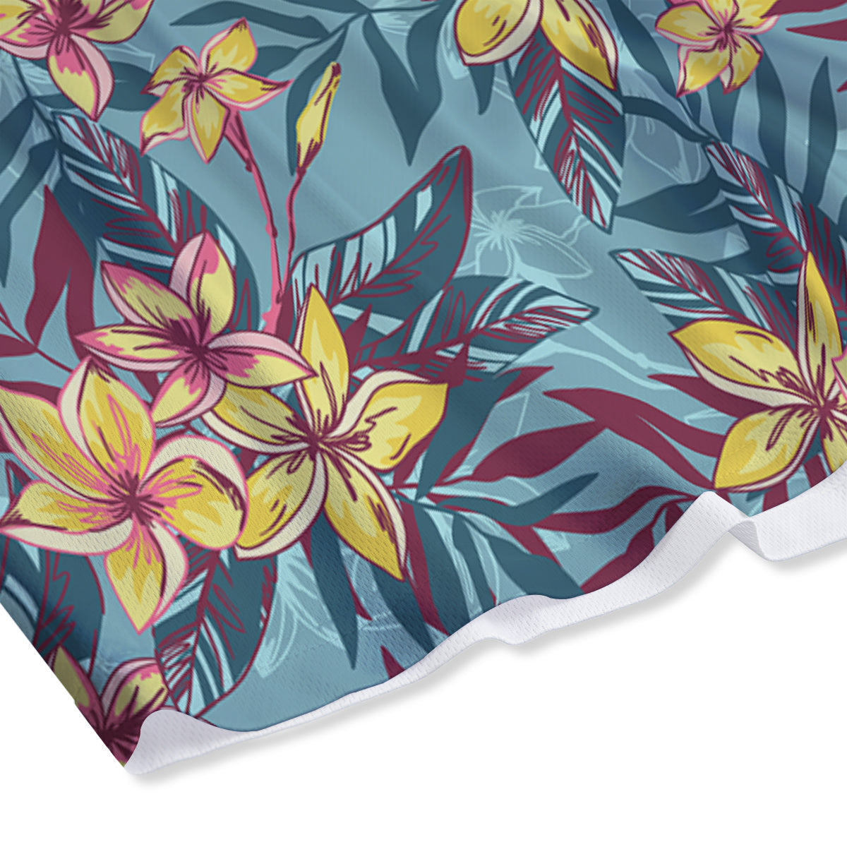 Plumeria Frangipani Tropical Print Pattern Mesh Shorts-grizzshop