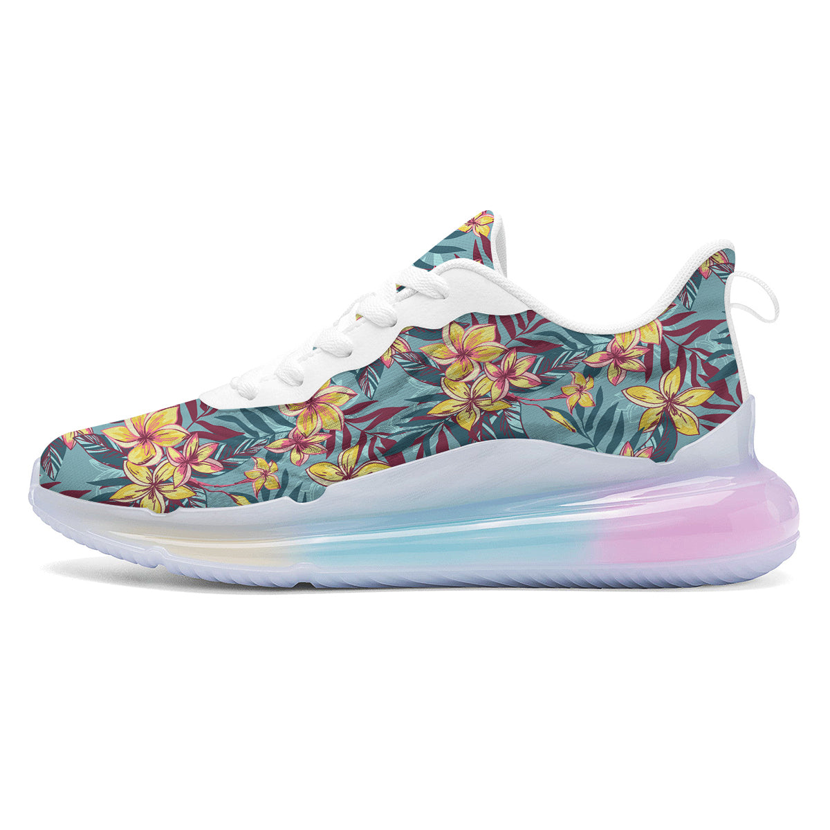 Plumeria Frangipani Tropical Print Pattern Running Sneakers-grizzshop