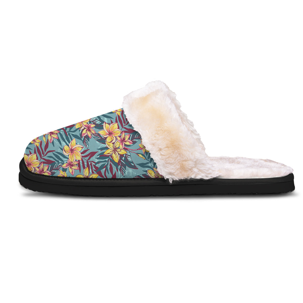 Plumeria Frangipani Tropical Print Pattern Slippers-grizzshop