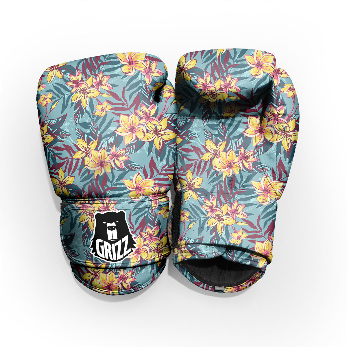 Plumeria Frangipani Tropical Print Pattern Sparring Gloves-grizzshop