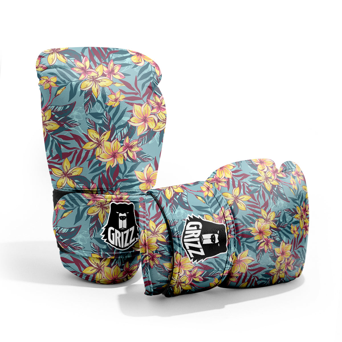 Plumeria Frangipani Tropical Print Pattern Sparring Gloves-grizzshop