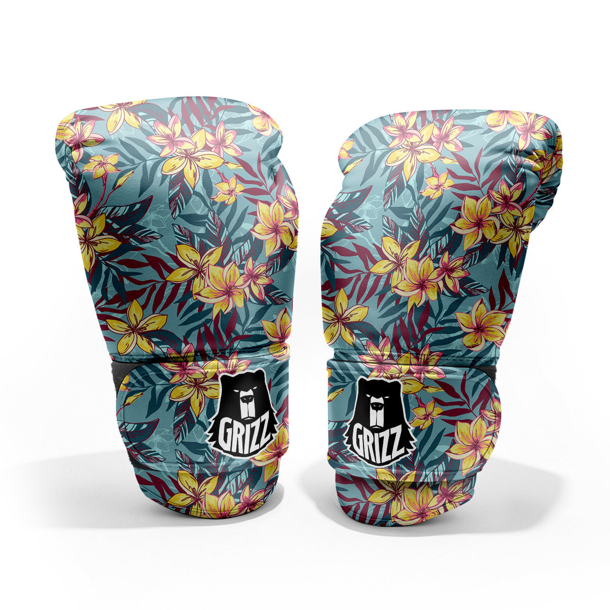 Plumeria Frangipani Tropical Print Pattern Sparring Gloves-grizzshop