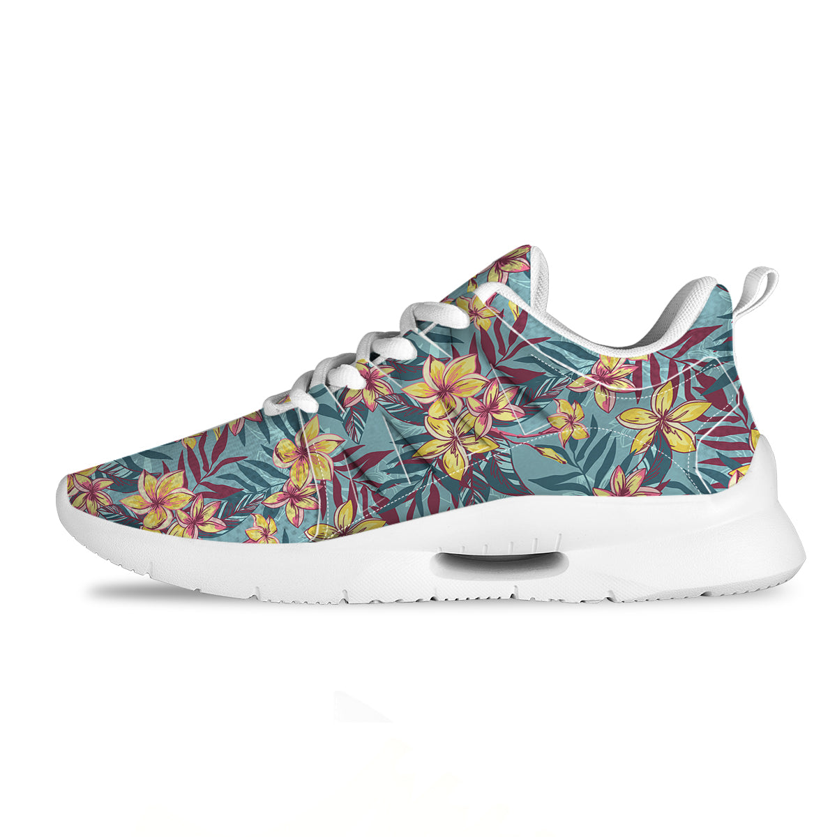 Plumeria Frangipani Tropical Print Pattern Tennis Shoes-grizzshop