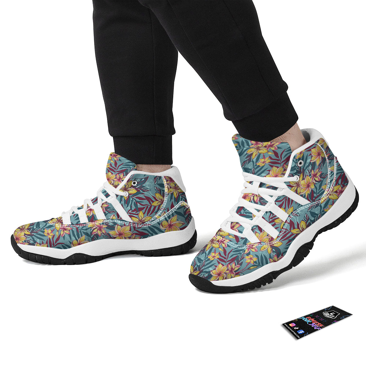 Plumeria Frangipani Tropical Print Pattern White Bball Shoes-grizzshop