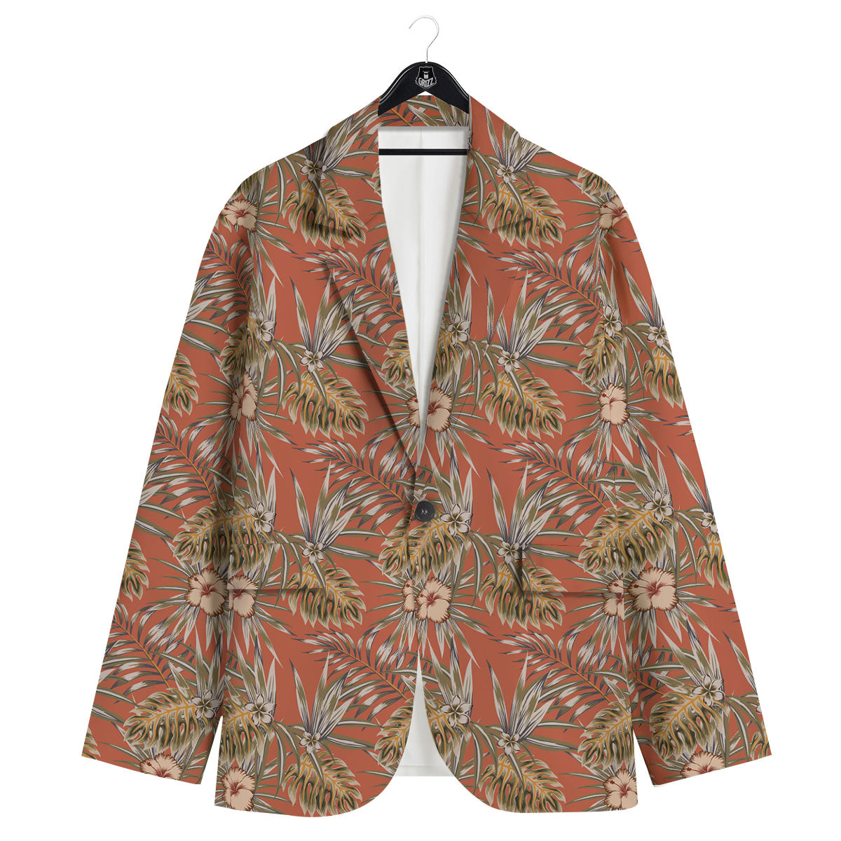 Plumeria Hibiscus Vintage Print Pattern Men's Sport Coat-grizzshop