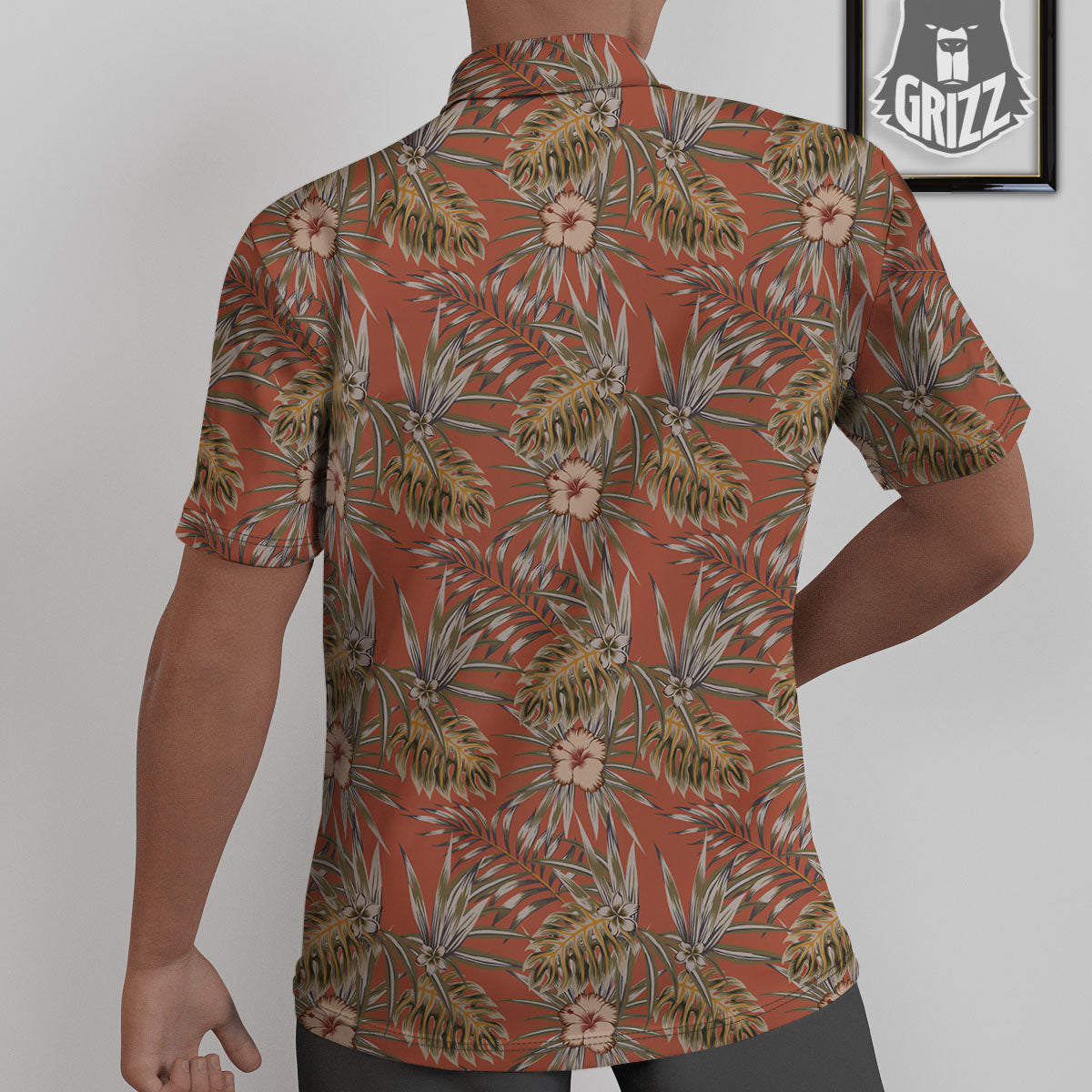 Plumeria Hibiscus Vintage Print Pattern Untucked Shirts-grizzshop