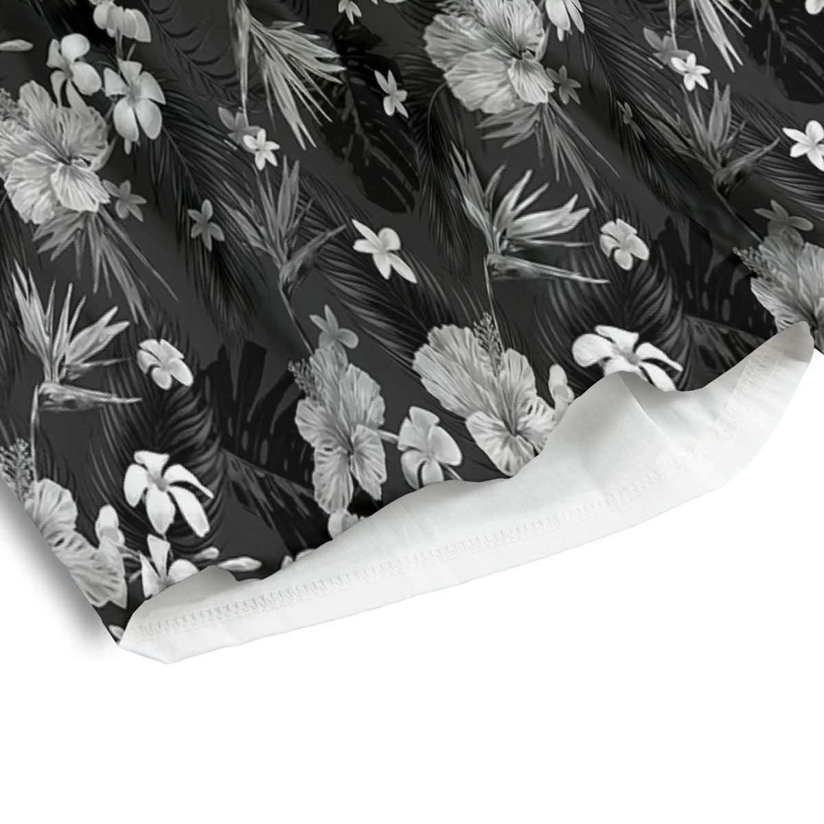 Plumeria Monochrome Print Pattern Men's Athletic Shorts