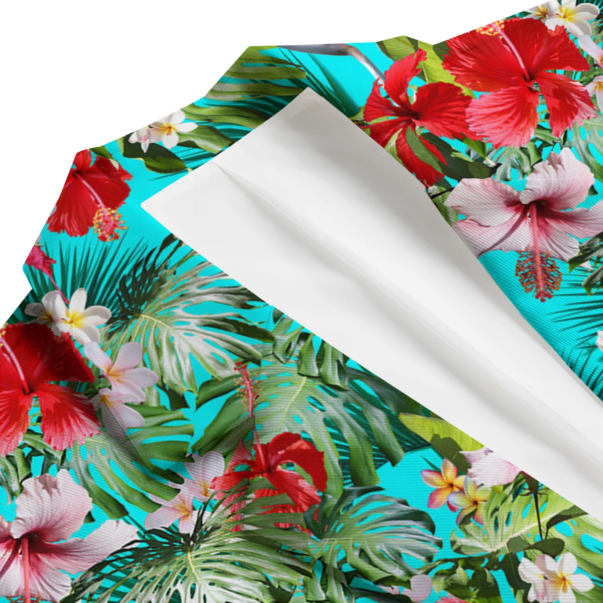 Plumeria Red Hibiscus Print Pattern Men's Blazer-grizzshop