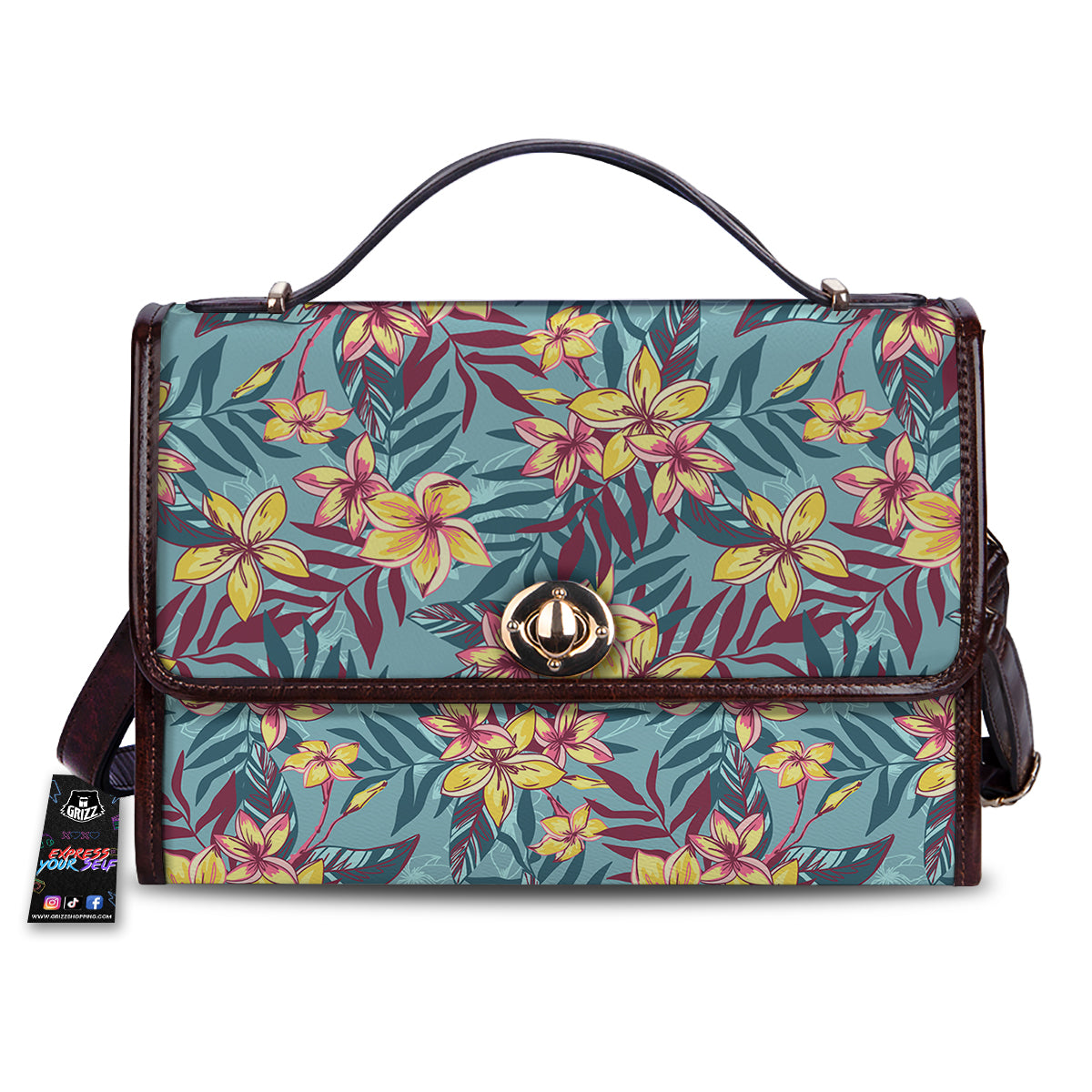 Plumeria Frangipani Tropical Print Pattern Women's Satchel Bag