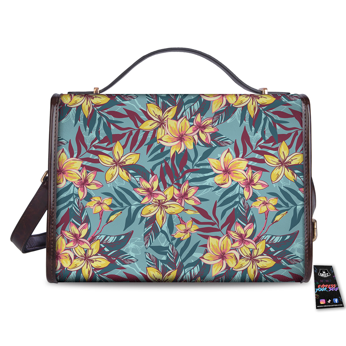 Plumeria Frangipani Tropical Print Pattern Women's Satchel Bag