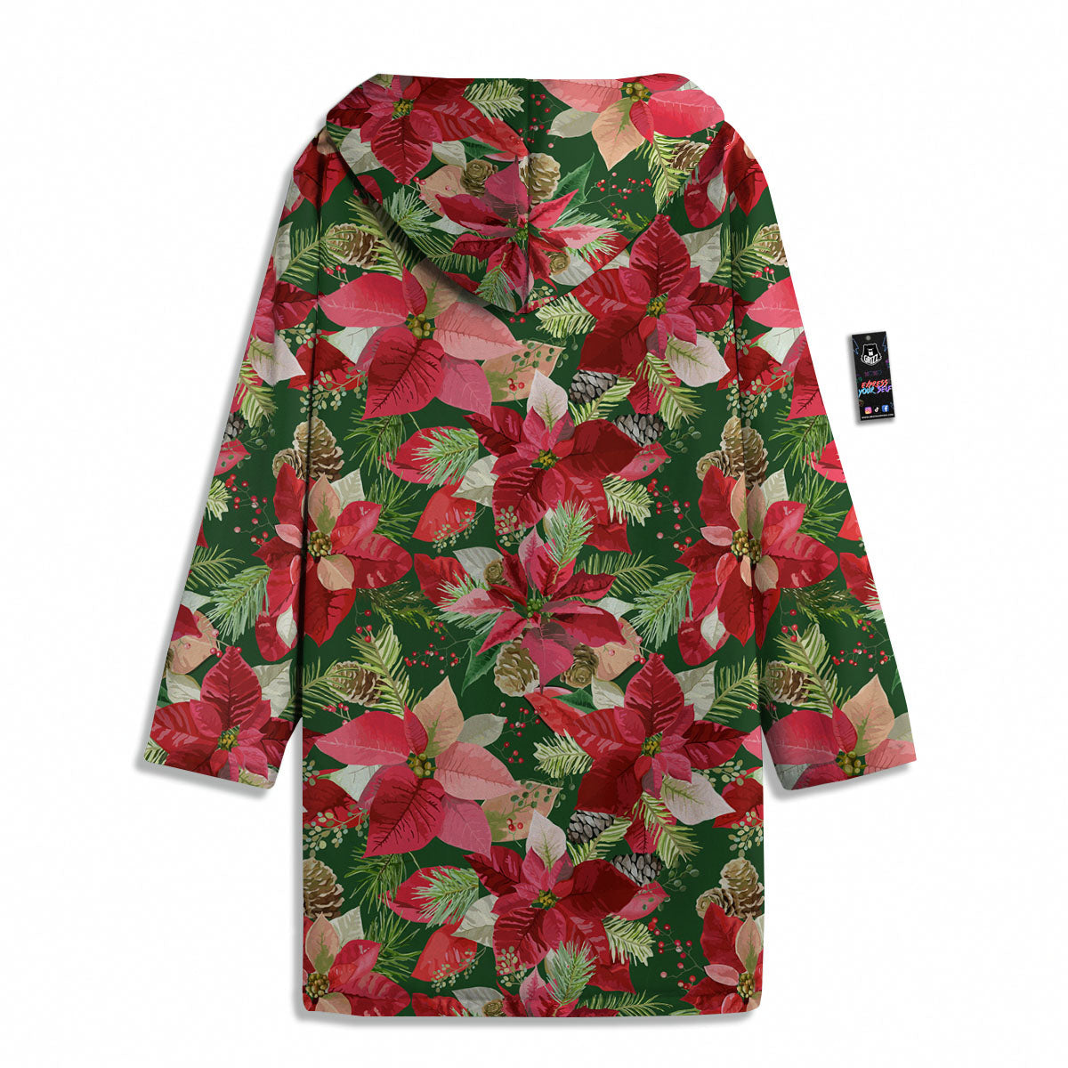Poinsettia Christmas Vintage Print Pattern Men's Windbreaker Jacket-grizzshop