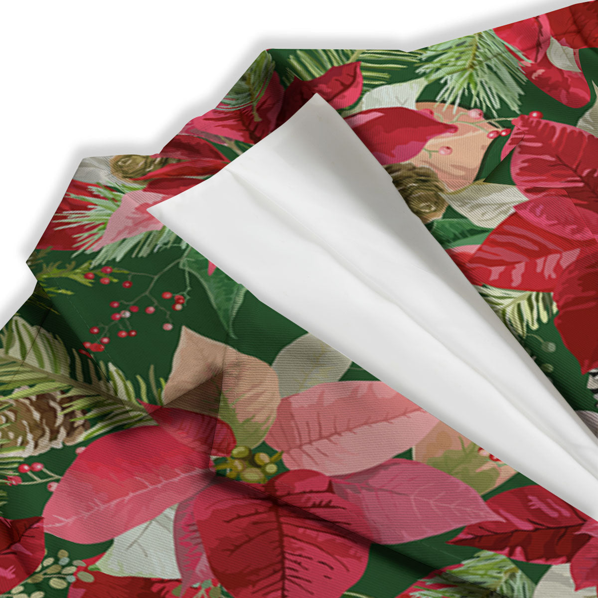 Poinsettia Christmas Vintage Print Pattern Women's Blazer-grizzshop