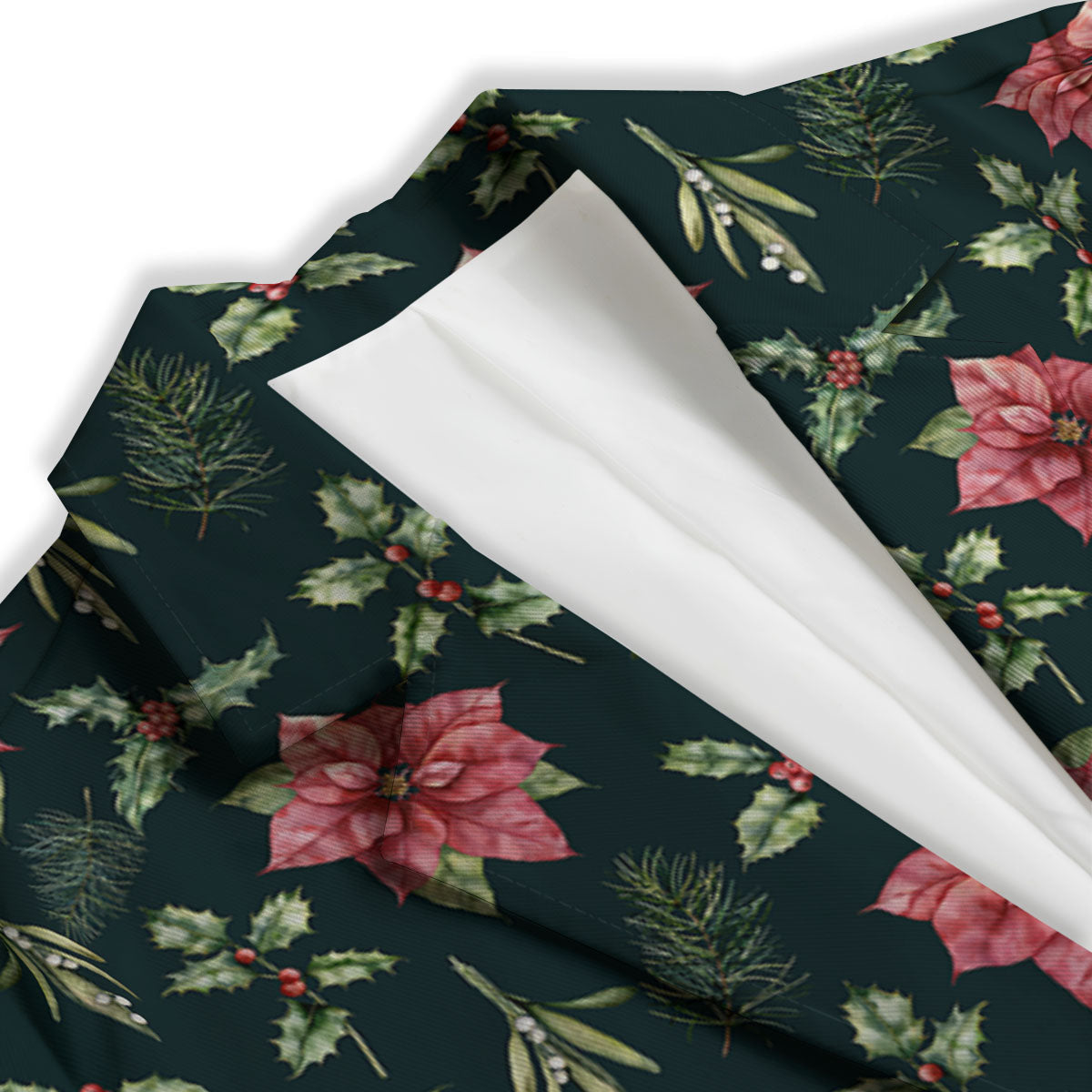 Poinsettia Christmas Watercolor Print Pattern Women's Blazer-grizzshop