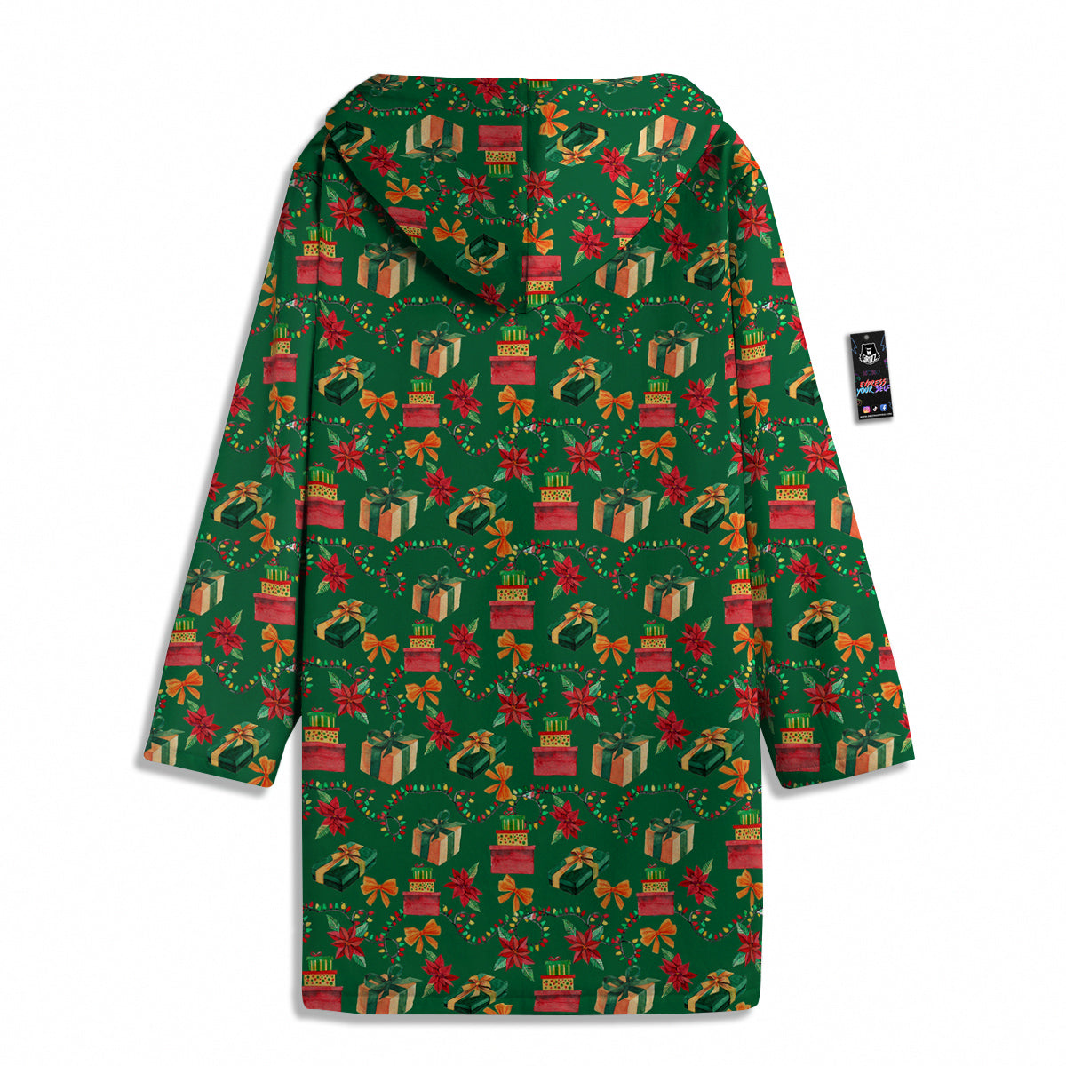 Poinsettia Cute Christmas Print Pattern Men's Windbreaker Jacket-grizzshop