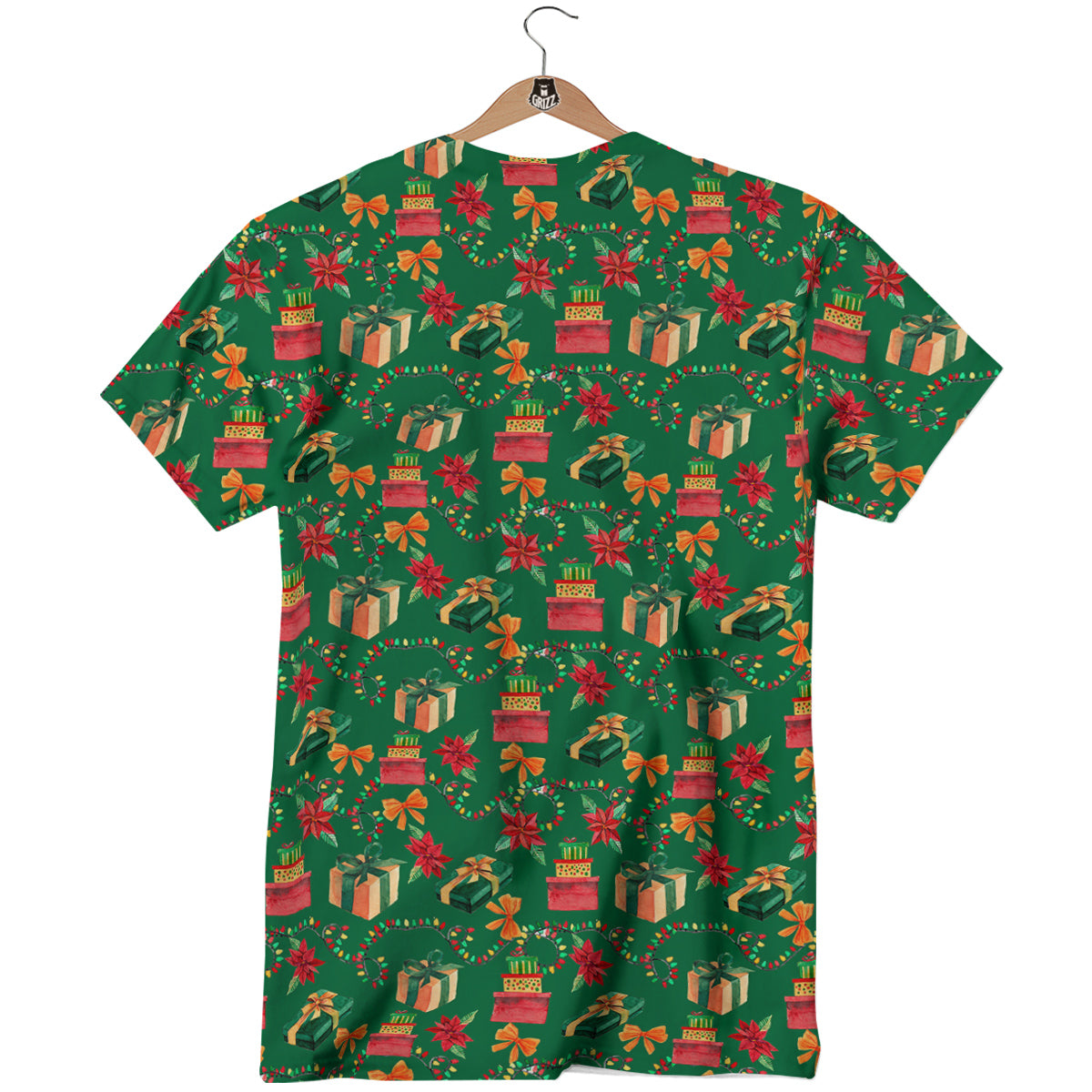 Poinsettia Cute Christmas Print Pattern T-Shirt-grizzshop