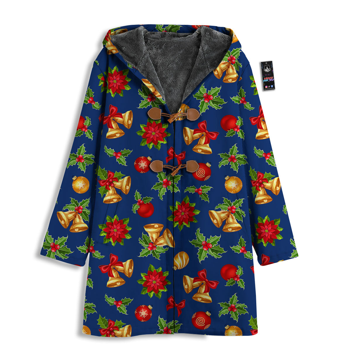 Poinsettia Merry Christmas Print Pattern Men's Windbreaker Jacket-grizzshop