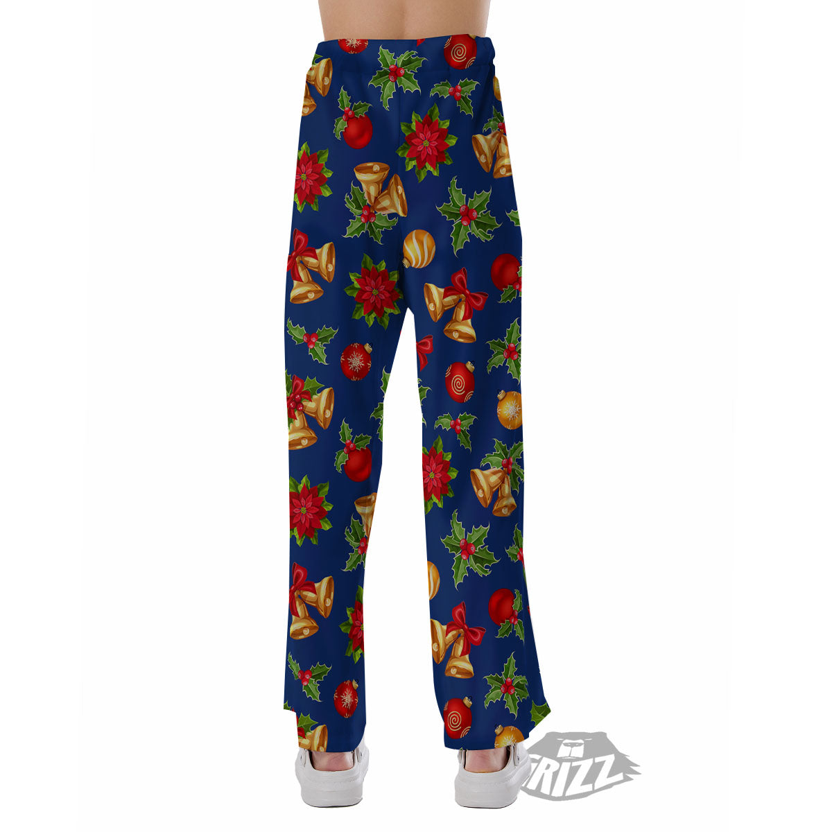 Poinsettia Merry Christmas Print Pattern Pajama Pants-grizzshop