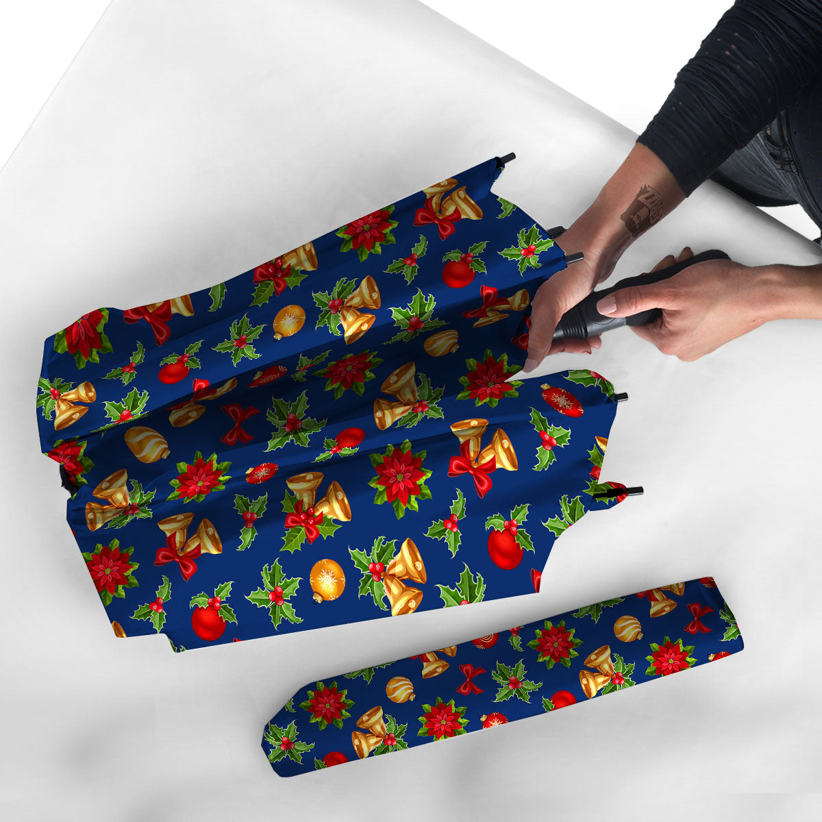 Poinsettia Merry Christmas Print Pattern Umbrella-grizzshop