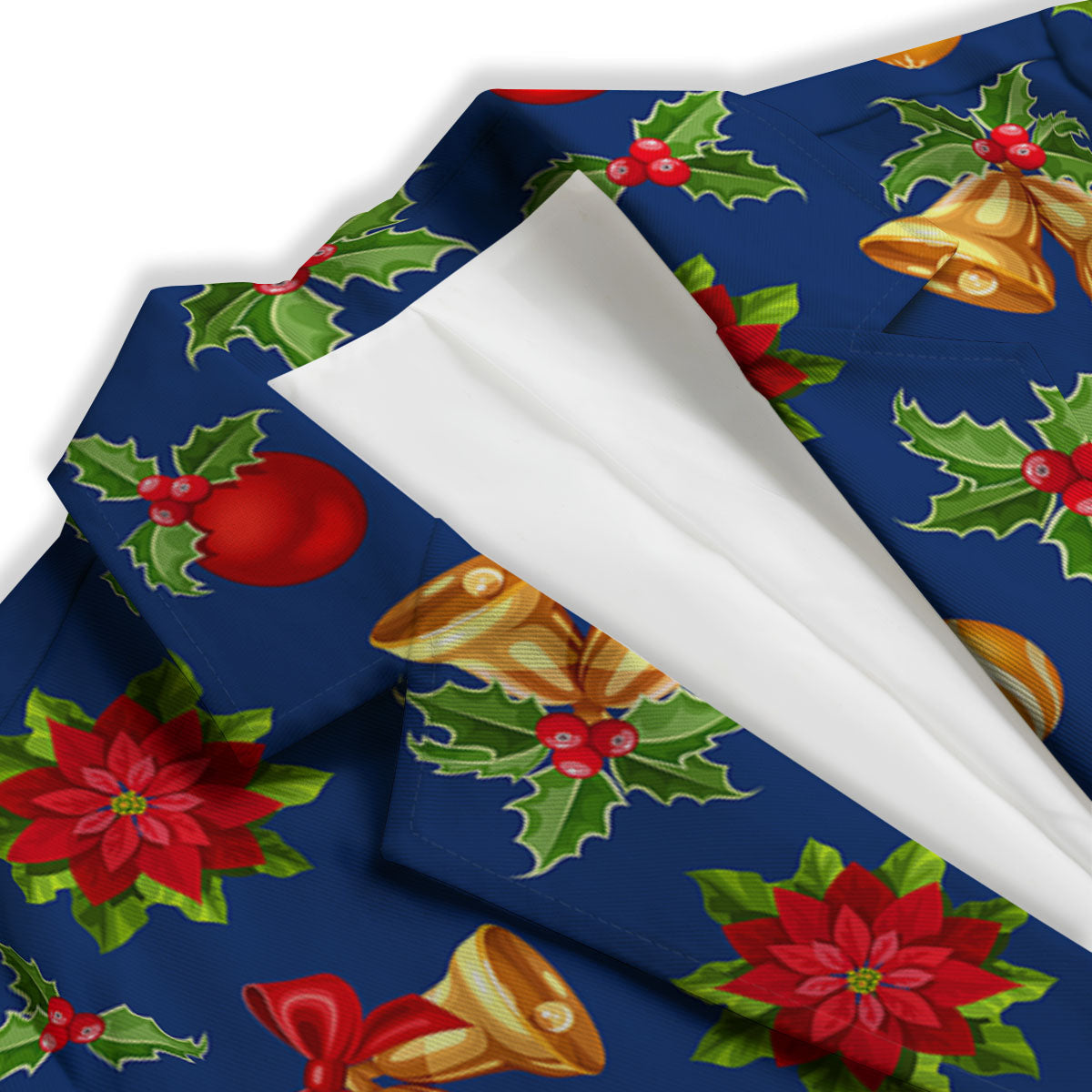 Poinsettia Merry Christmas Print Pattern Women's Blazer-grizzshop