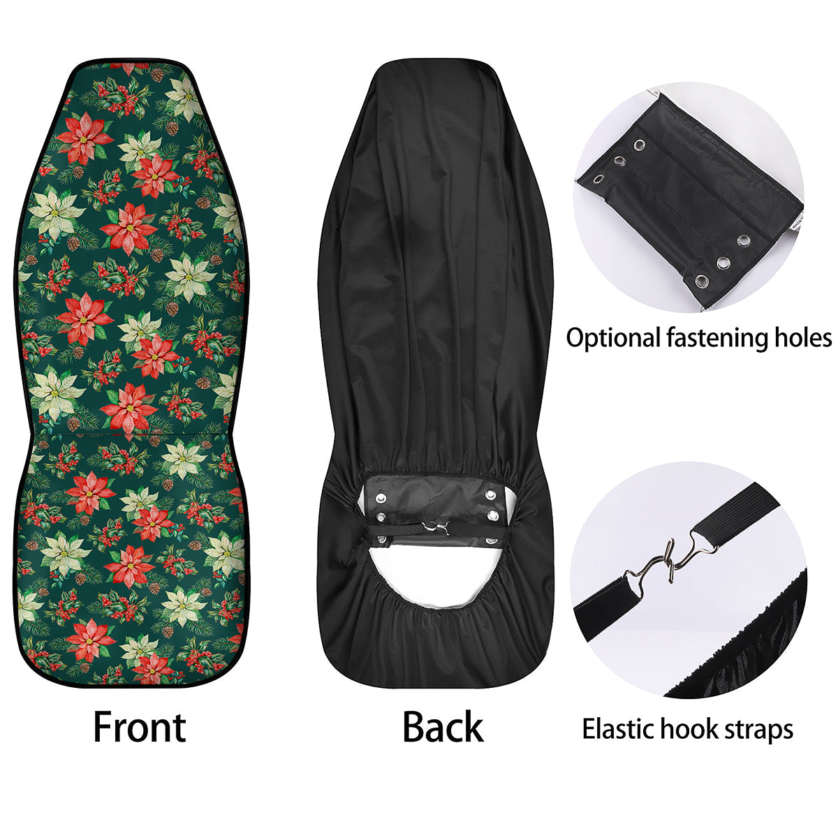 Poinsettia Watercolor Print Pattern Car Seat Covers-grizzshop