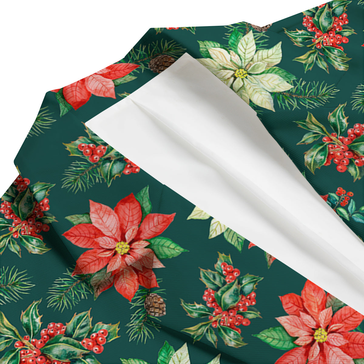 Poinsettia Watercolor Print Pattern Men's Blazer-grizzshop