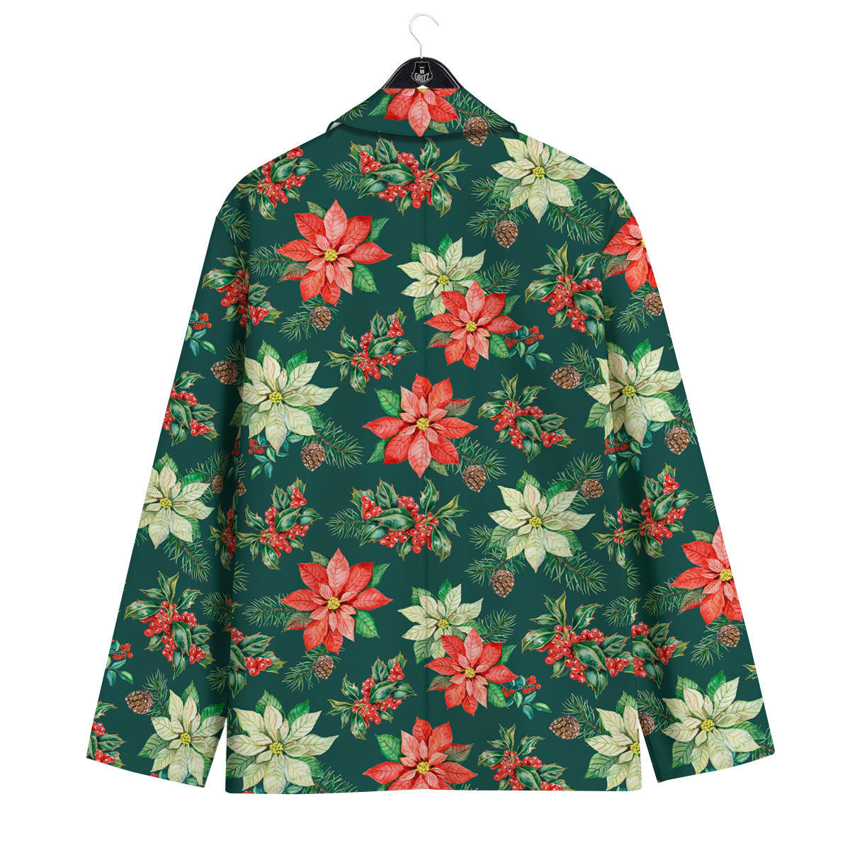 Poinsettia Watercolor Print Pattern Men's Sport Coat-grizzshop
