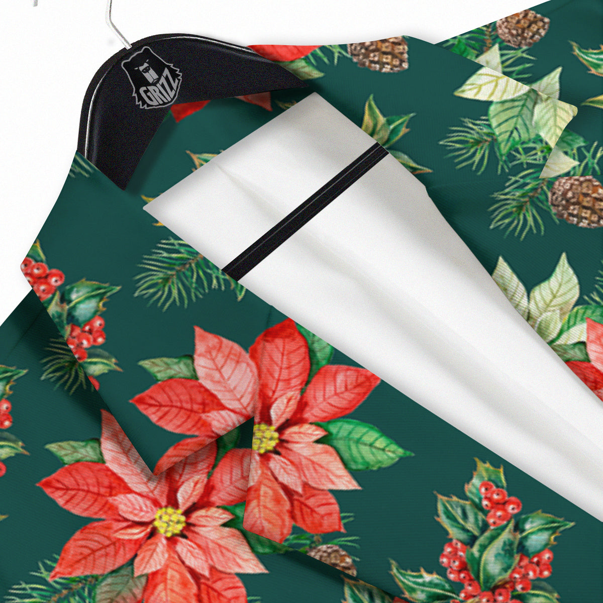 Poinsettia Watercolor Print Pattern Men's Sport Coat-grizzshop