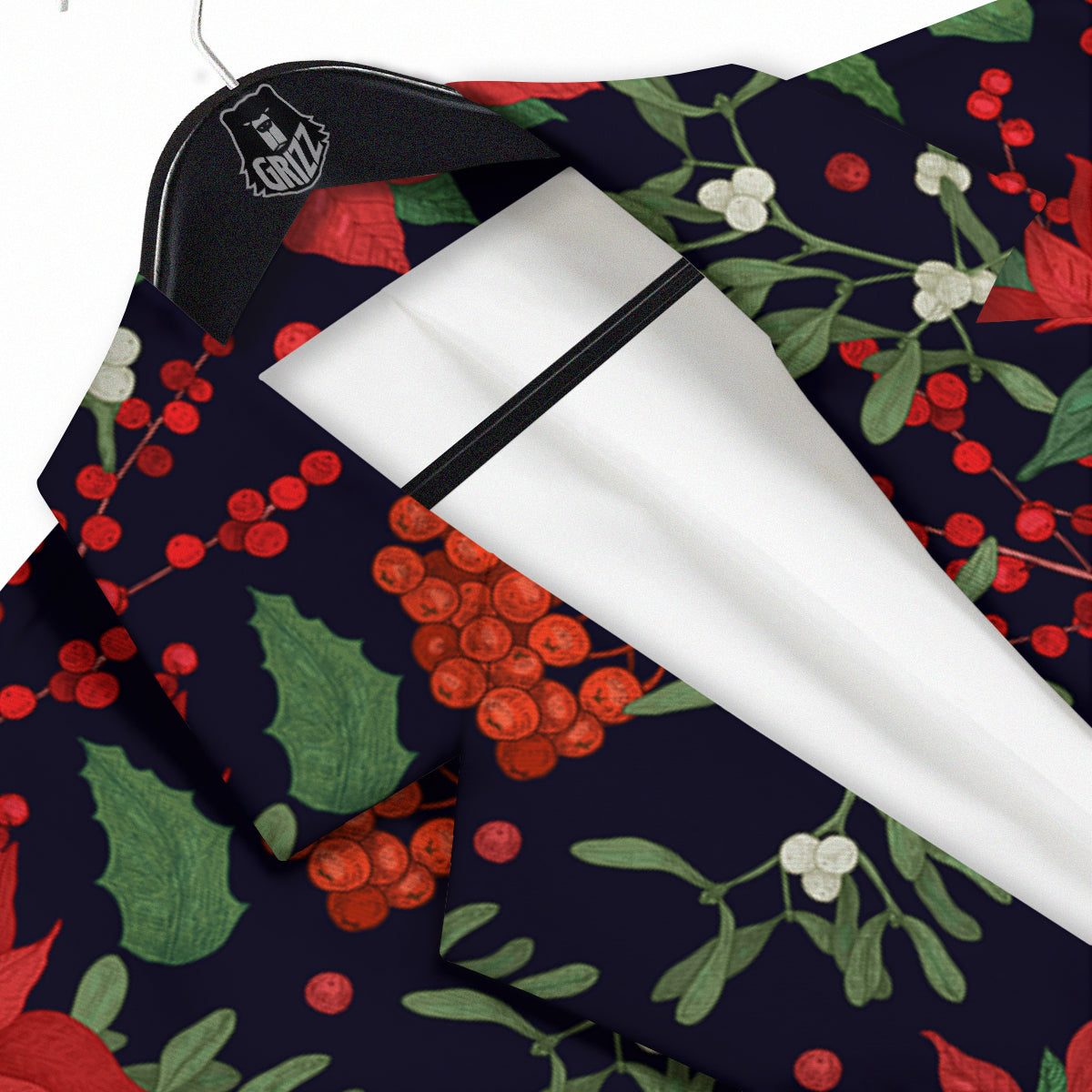 Poinsettia Xmas Print Pattern Men's Sport Coat-grizzshop