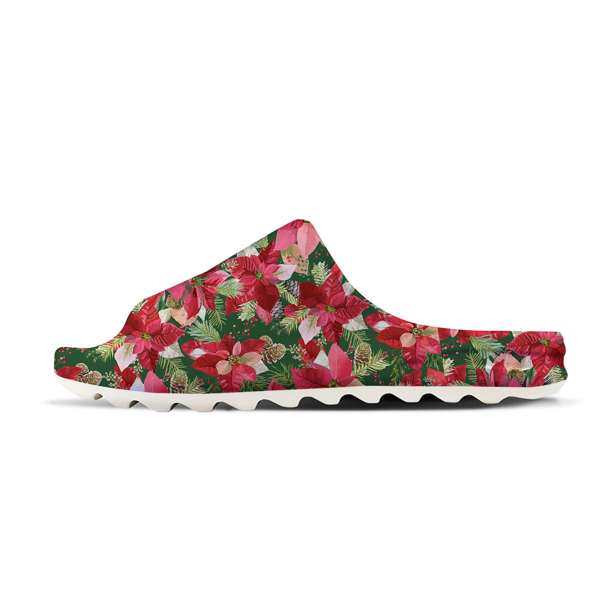 Poinsettia Christmas Vintage Print Pattern Sandals-grizzshop