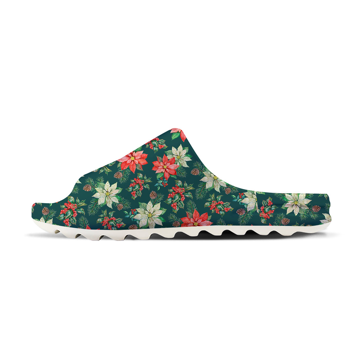 Poinsettia Watercolor Print Pattern Sandals-grizzshop