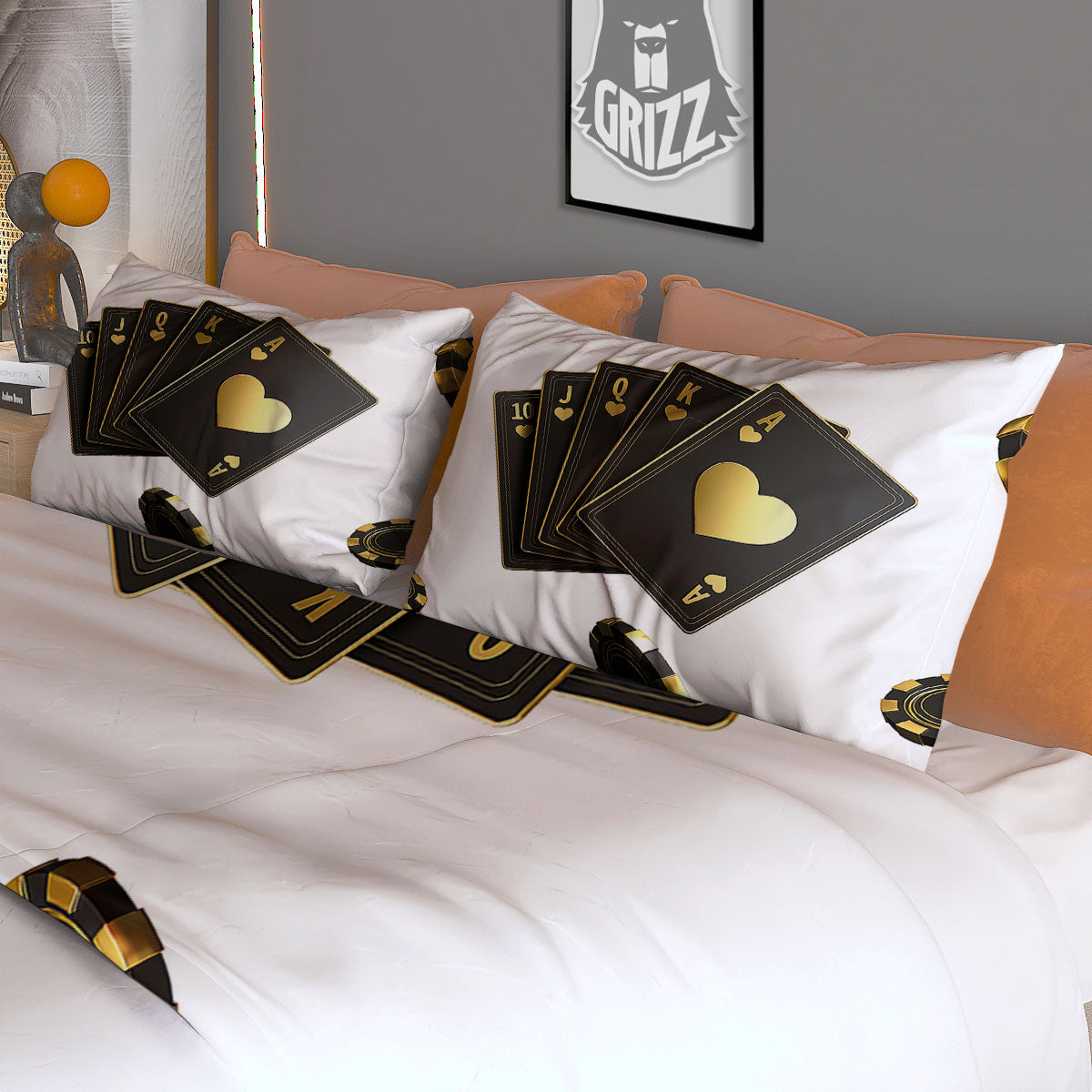 Poker Cards Print Duvet Cover Bedding Set