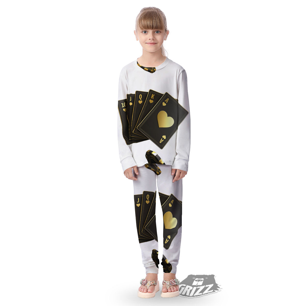 Poker Cards Print Kid's Pajamas-grizzshop