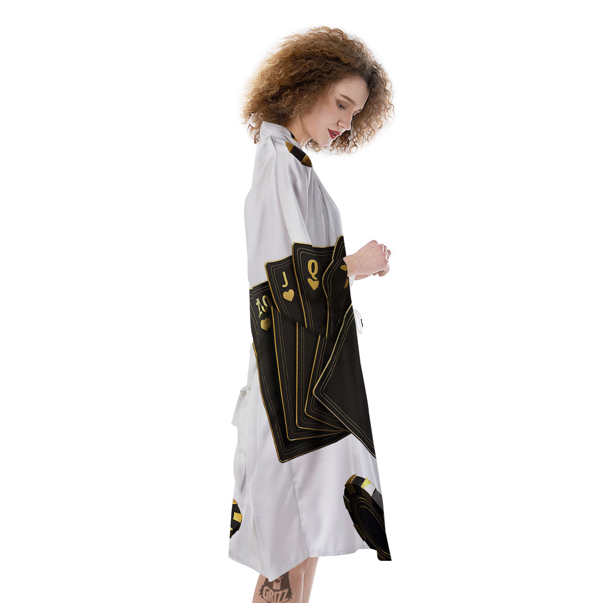 Poker Cards Print Kimono-grizzshop