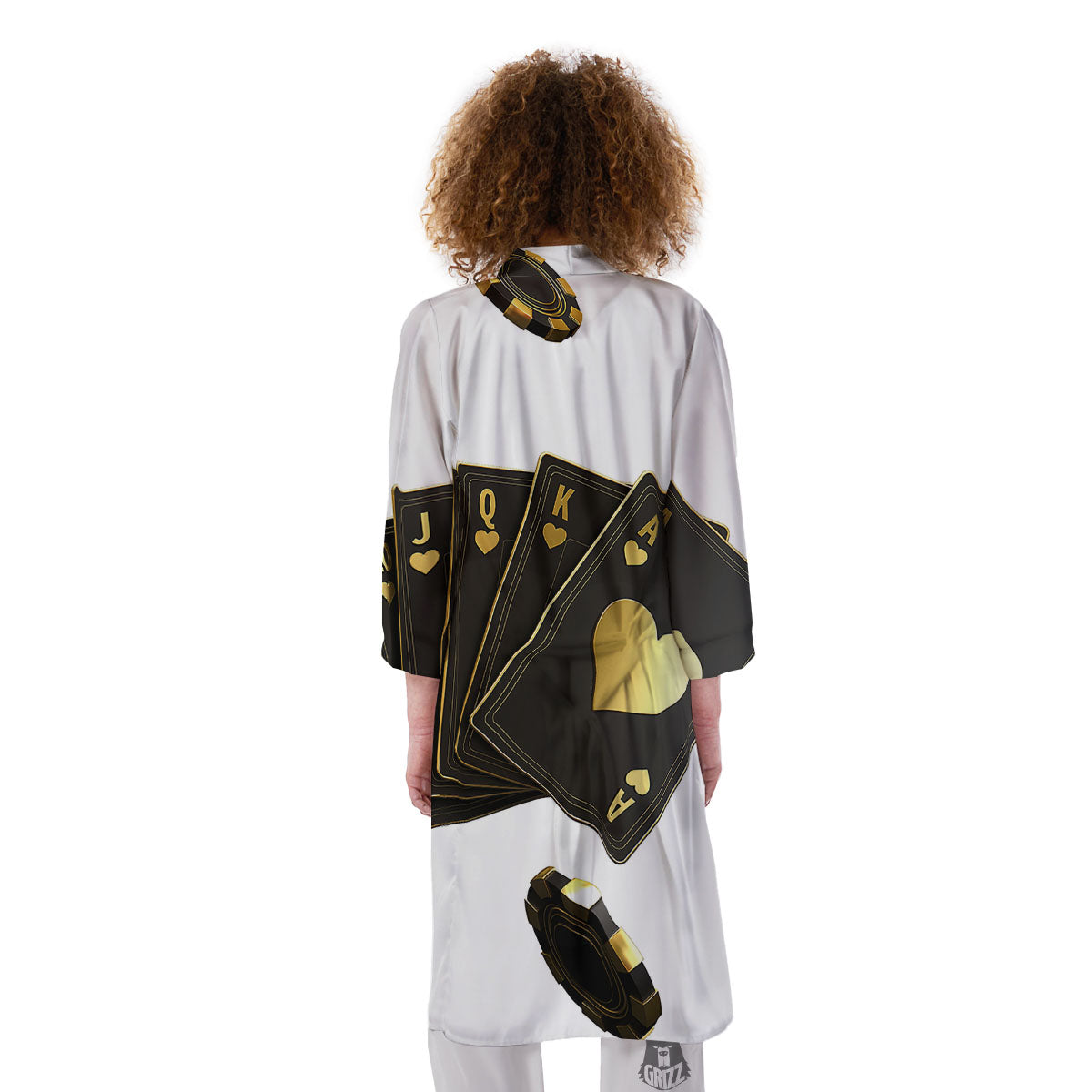 Poker Cards Print Kimono-grizzshop