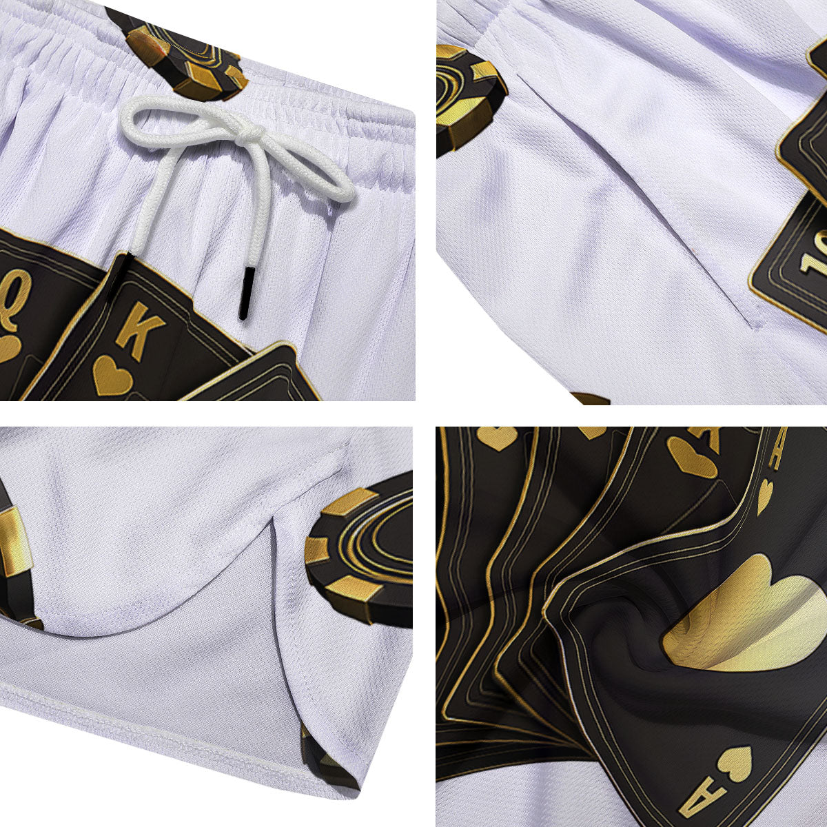 Poker Cards Print Men's Running Shorts-grizzshop