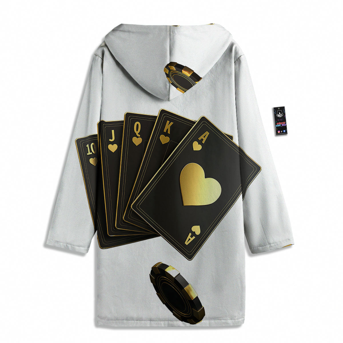 Poker Cards Print Men's Windbreaker Jacket-grizzshop
