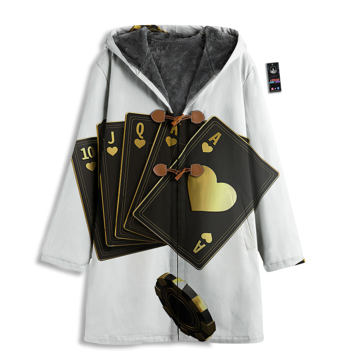 Poker Cards Print Men's Windbreaker Jacket-grizzshop