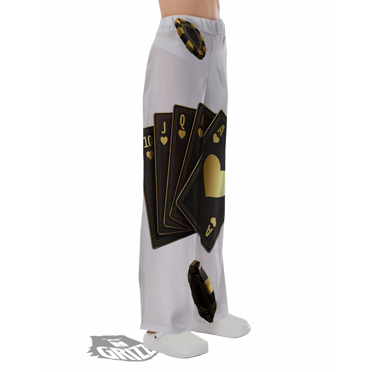 Poker Cards Print Pajama Pants-grizzshop