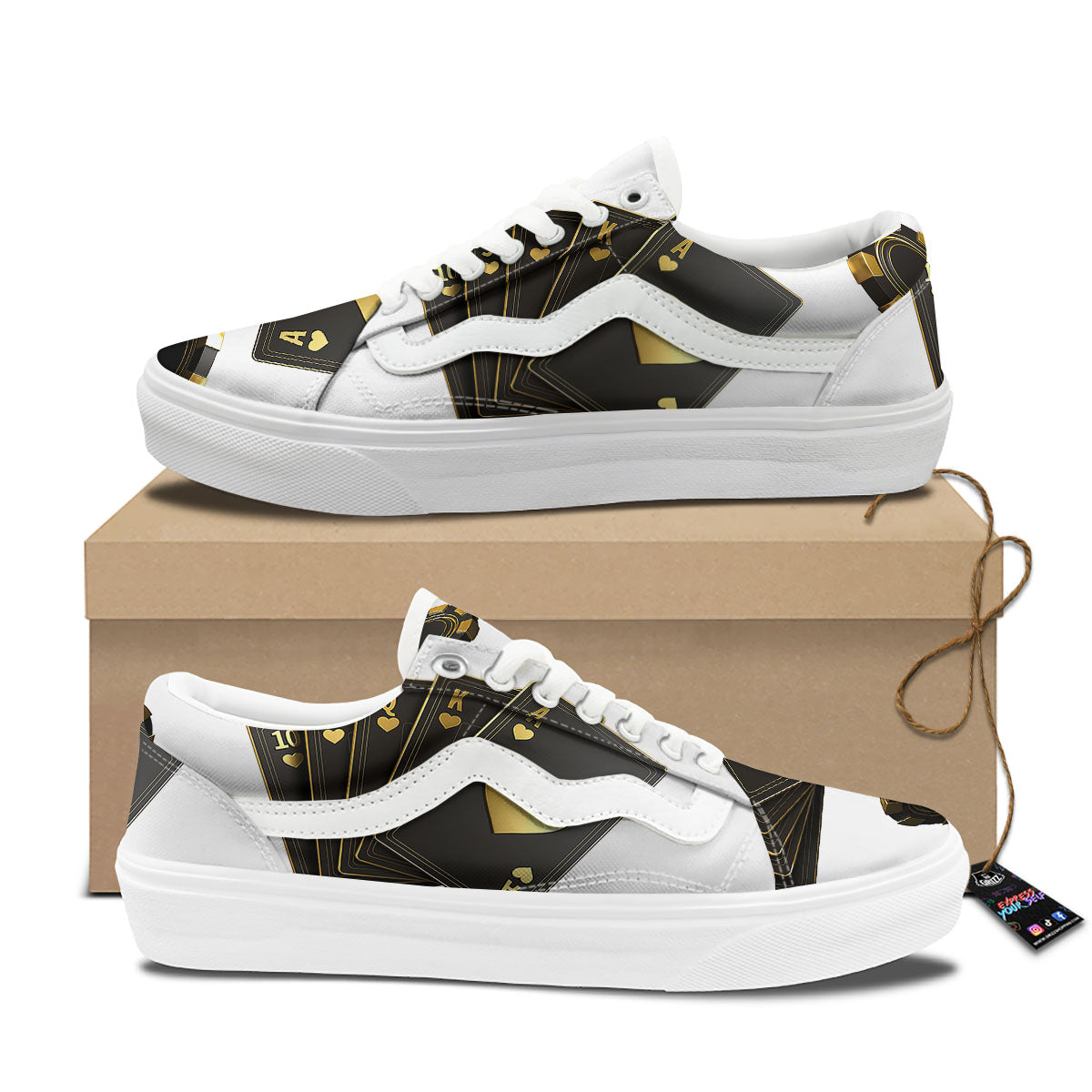 Poker Cards Print Skate Shoes-grizzshop