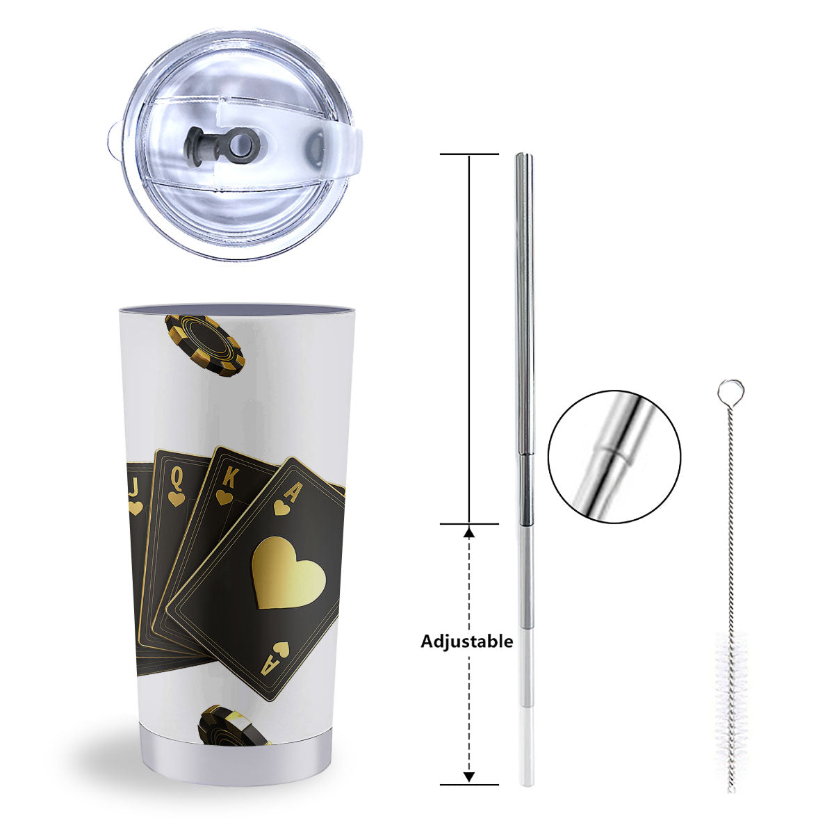 Poker Cards Print Tumbler-grizzshop